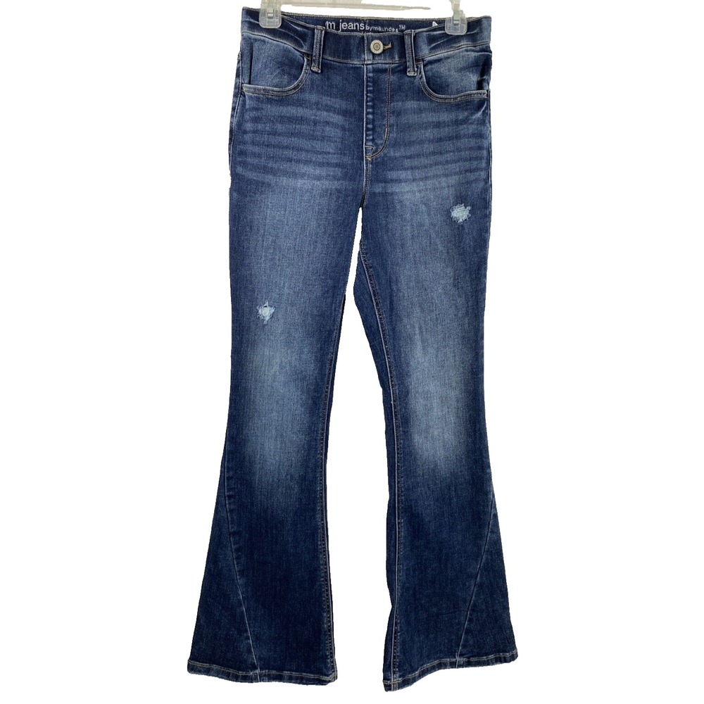 M Jeans Maurices Womens Small Short Distress‎ Medium Wash Denim Super Hi Rise